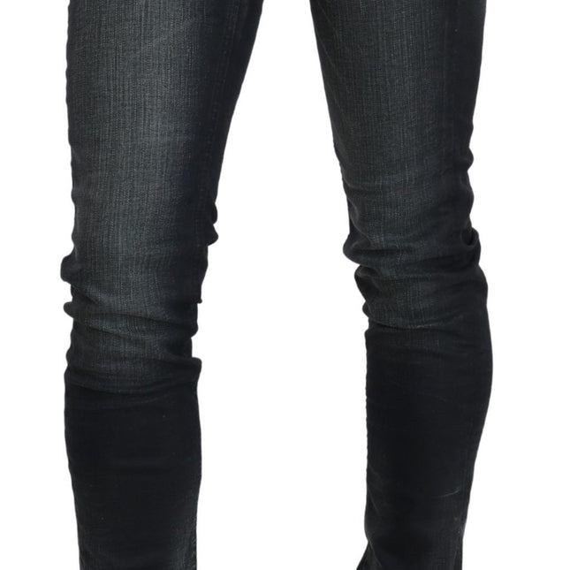 Acht Black Washed Low Waist Skinny Denim Trouser