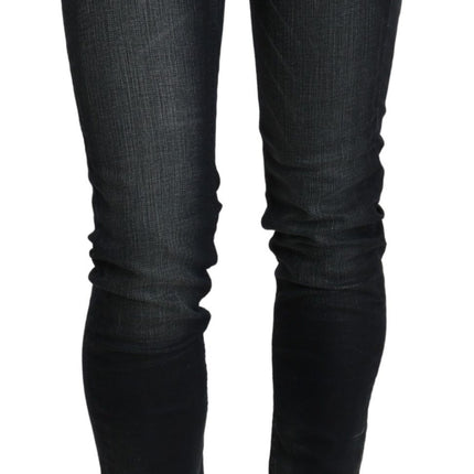 Acht Black Washed Low Waist Skinny Denim Trouser