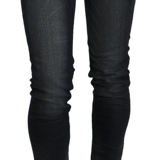 Acht Black Washed Low Waist Skinny Denim Trouser
