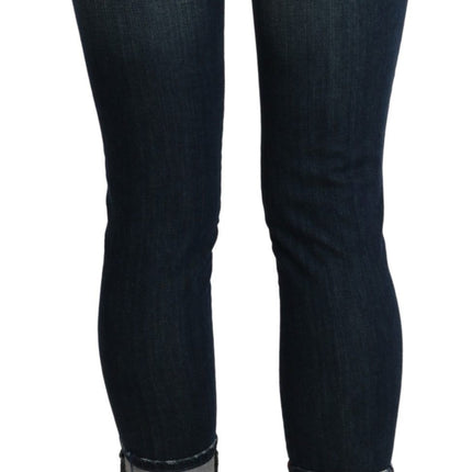 Acht Blue Washed Low Waist Skinny Cropped Denim pant