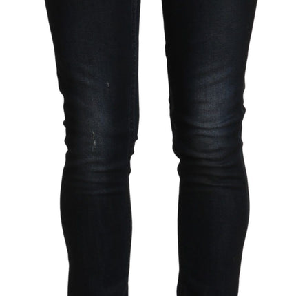Acht Blue Washed Low Waist Skinny Denim Slim Trouser