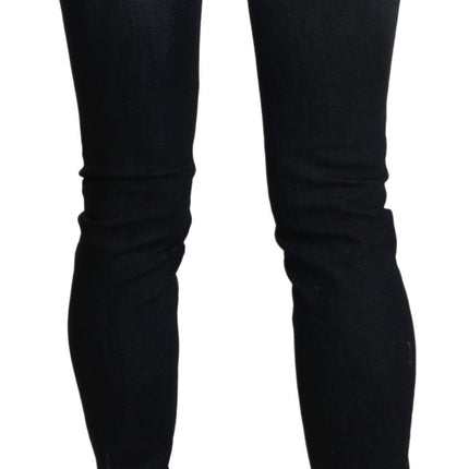 Acht Black Washed Low Waist Skinny Denim Jeans