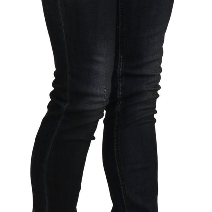 Acht Black Washed Low Waist Skinny Denim Jeans
