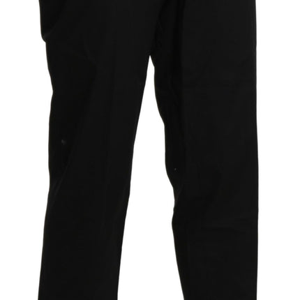 BENCIVENGA Black High Waist Straight Cropped Dress Pants