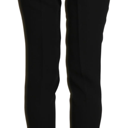 BENCIVENGA Black High Waist Skinny Cropped Dress Trouser Pant