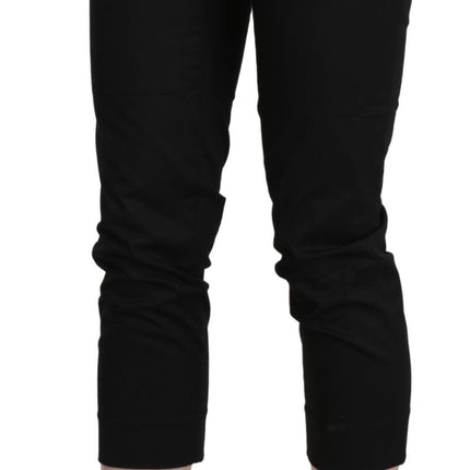 BENCIVENGA Black High Waist Skinny Cropped Dress Trouser Pants