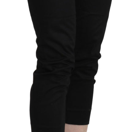BENCIVENGA Black High Waist Skinny Cropped Dress Trouser Pants