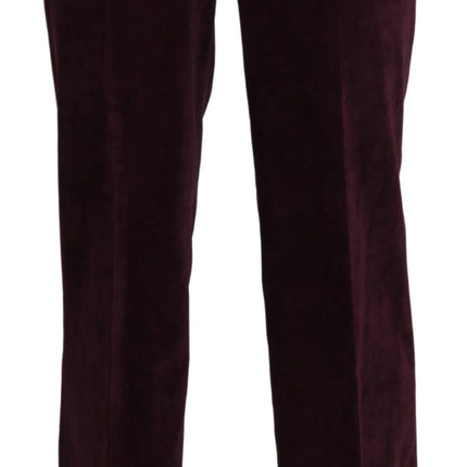 BENCIVENGA Purple Suede High Waist Straight Trouser Pants