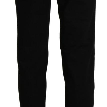 BENCIVENGA Black High Waist Straight Casual Trouser Pant