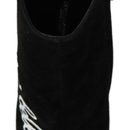 Dolce & Gabbana Black Suede L'Amore E'Bellezza Boots Shoes
