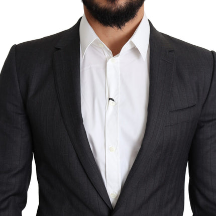 Dolce & Gabbana Black Wool Single Breasted Coat MARTINI Blazer