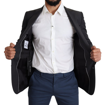 Dolce & Gabbana Black Wool Single Breasted Coat MARTINI Blazer