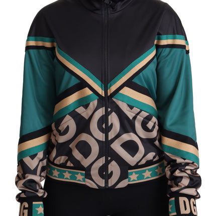 Dolce & Gabbana Multicolor DG Logo Mania Track Bomber Jacket