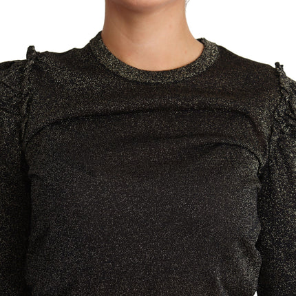 Dolce & Gabbana Black Gold Cropped Women Pullover Sweater