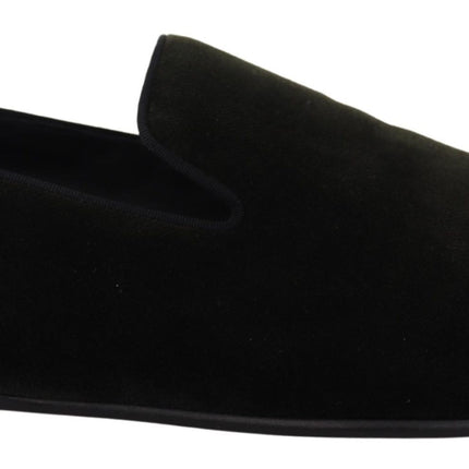Dolce & Gabbana Green Velvet Slip On Mens Loafers Shoes