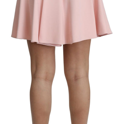 Dolce & Gabbana Pink Tuck Pleat Flare A-line Mini Rayon