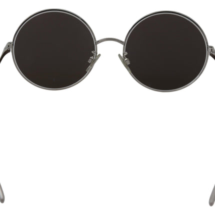 Dolce & Gabbana Silver Plated Round Gray Le nses Women Sunglasses