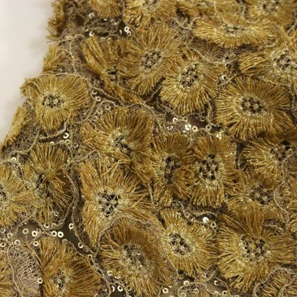 Lanre Da Silva Ajayi GOLD Long Lace Maxi Crystal Dress
