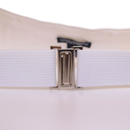 Dolce & Gabbana White Waist Tuxedo Smoking Belt Cummerbund