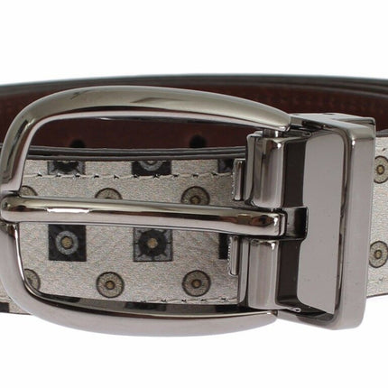 Dolce & Gabbana White Silk Bowtie Leather Men Belt Gift Box