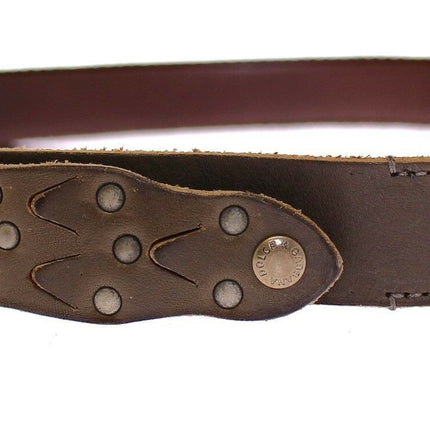 Dolce & Gabbana Brown Leather Logo Cintura Gürtel Belt