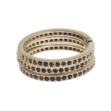 Nialaya Black CZ 925 Sterling Silver Womens Ring