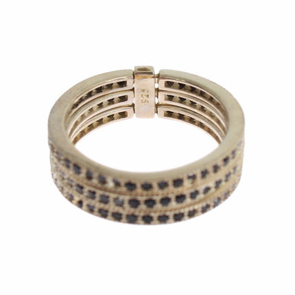 Nialaya Black CZ 925 Sterling Silver Womens Ring