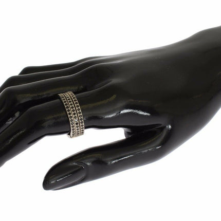 Nialaya Black CZ 925 Sterling Silver Womens Ring
