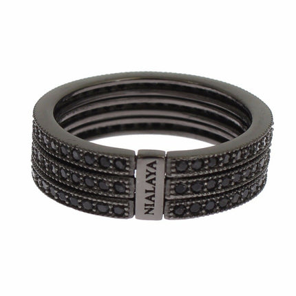Nialaya Black CZ 925 Sterling Silver Womens