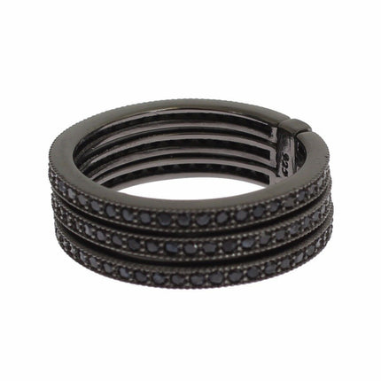 Nialaya Black CZ 925 Sterling Silver Womens