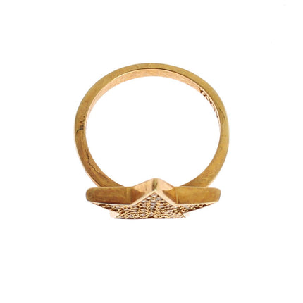 Nialaya Star Gold 925 Silver Womens Clear Ring