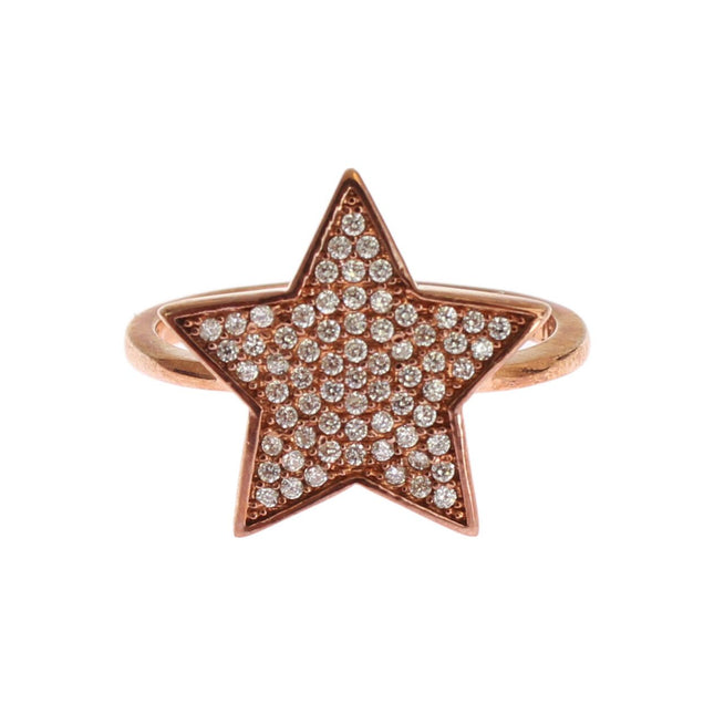 Nialaya Womens Clear CZ Star 925 Silver Ring