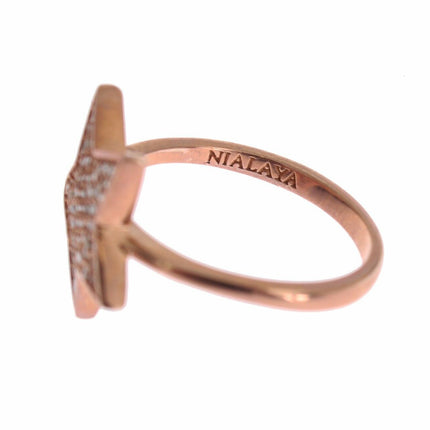 Nialaya Womens Clear CZ Star 925 Silver Ring