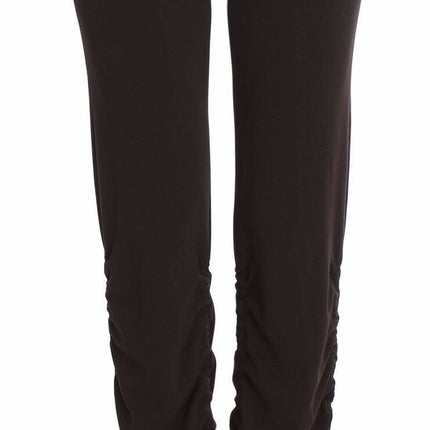 Ermanno Scervino Brown Stretch Casual Trousers Pants