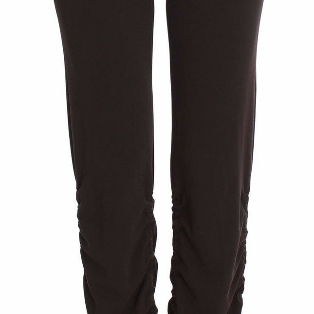 Ermanno Scervino Brown Stretch Casual Trousers Pants