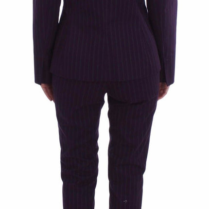 BENCIVENGA Purple Striped Stretch Coat Blazer Pants Suit