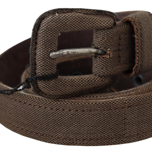Costume National Brown Leather Logo Buckle Waist Belt