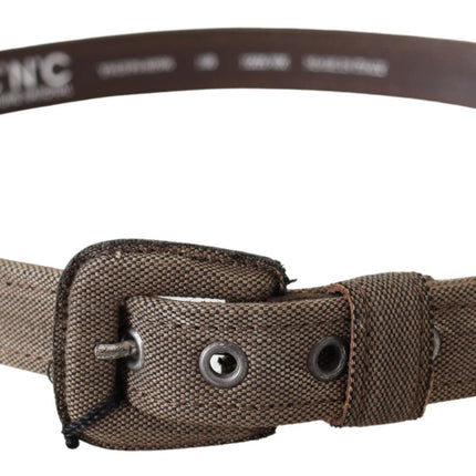 Costume National Brown Leather Logo Buckle Waist Belt