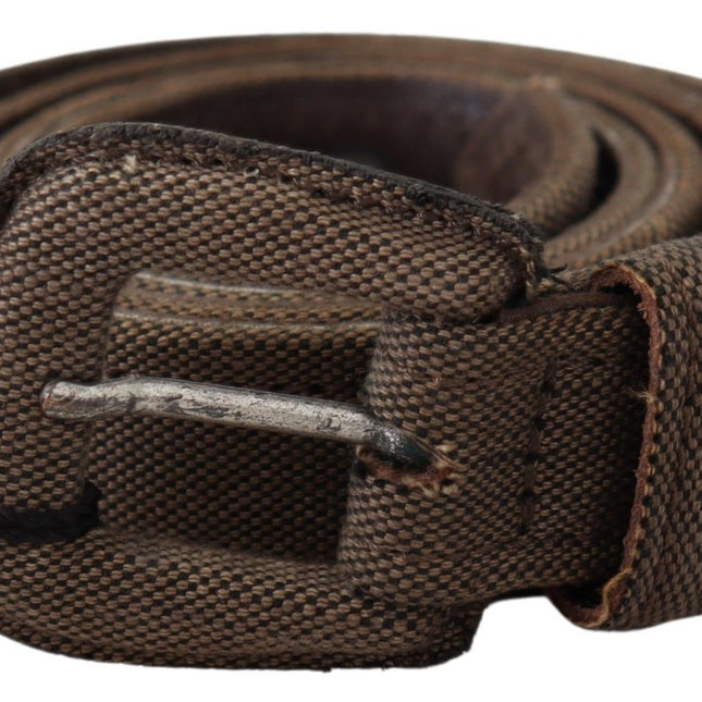 Costume National Brown Leather Logo Buckle Waist Belt