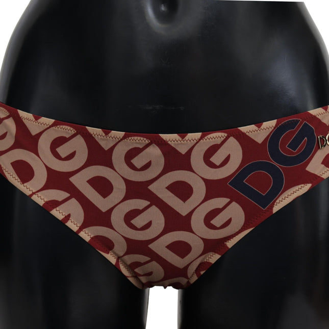 Dolce & Gabbana Multicolor DG Logo Print Bottom Beachwear Bikini Swimsuit