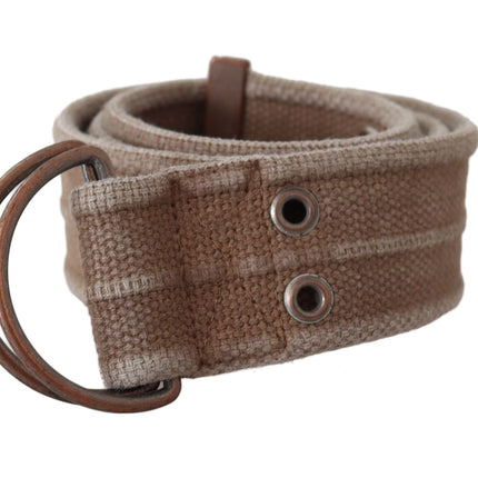 Dolce & Gabbana Beige Leather Logo Belt Sling Cintura Buckle Belt