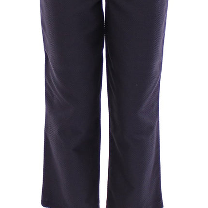 Andrea Incontri Blue Cropped Cotton Pants