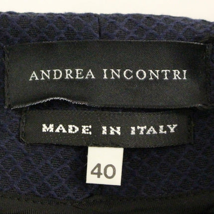 Andrea Incontri Blue Cropped Cotton Pants