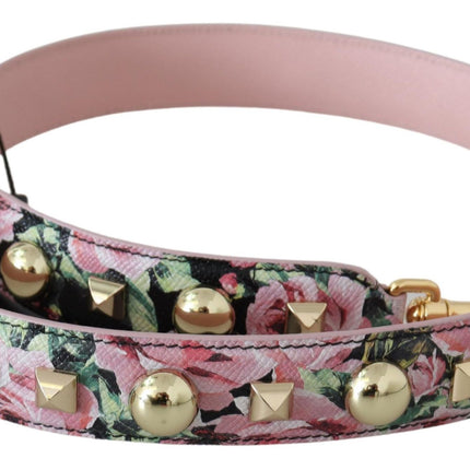 Dolce & Gabbana Pink Floral Gold Studs Bag Accessory Shoulder Strap