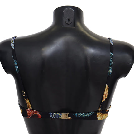Dolce & Gabbana Black Seashells Print Women Swimwear Bikini Tops