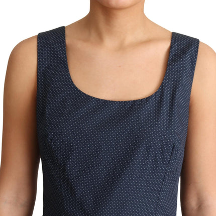 Dolce & Gabbana Blue Polka Dotted Cotton A-Line Dress