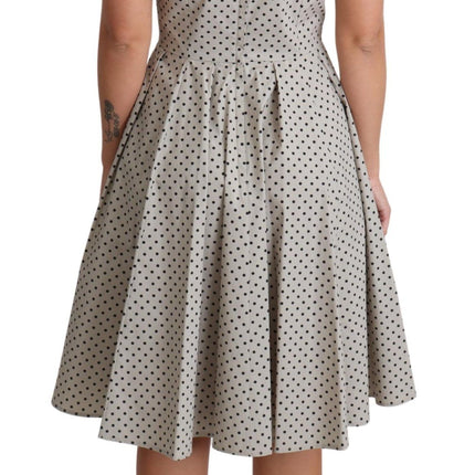 Dolce & Gabbana Beige Polka Dotted Cotton A-Line Dress