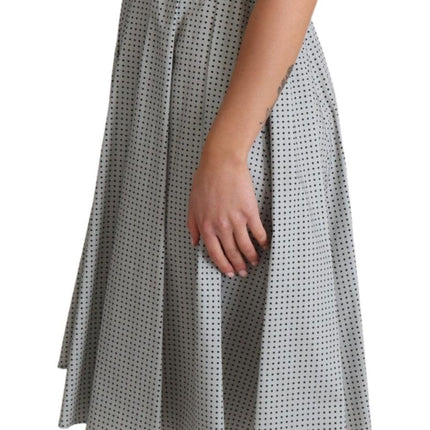 Dolce & Gabbana Gray Polka Dotted Cotton A-Line Dress
