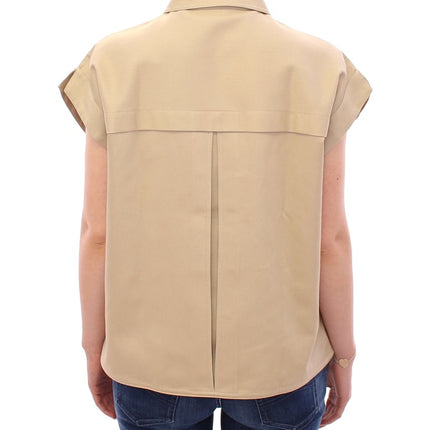 Andrea Incontri Beige Sleeveless Blouse Top