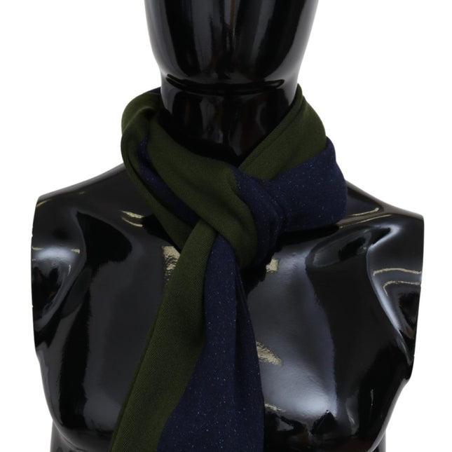 Missoni Blue Green Wool Unisex Neck Wrap Shawl Blue